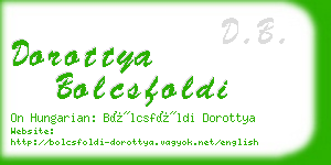 dorottya bolcsfoldi business card